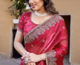 M. Premium Women's Traditional Embroidered Organza Saree || Saree for Wedding || Jimmy-choo Saree